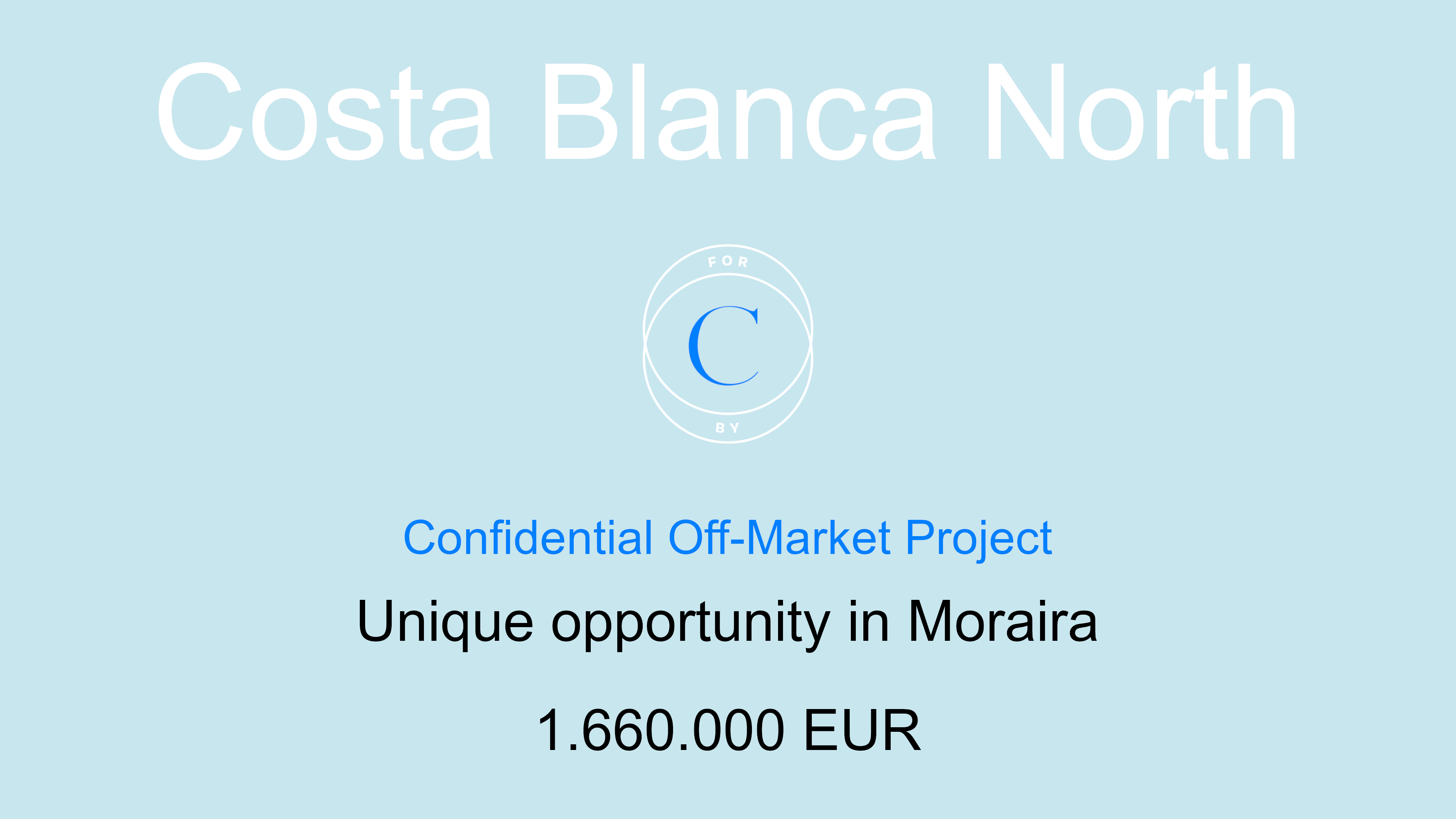 Off-market project Moraira